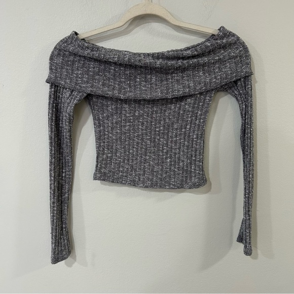 Urban Outfitters Gray Off-the-Shoulder Bodycon Sweater Women’s Size Small - Picture 1 of 5